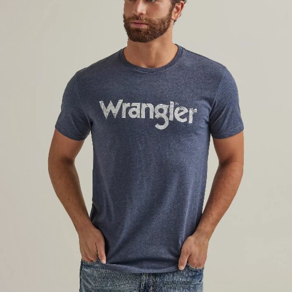 Wrangler Kabel Logo Navy Short Sleeve Tee Shirt Size XXL